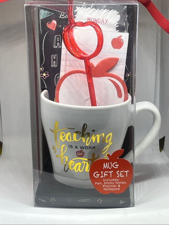 Votum Other - Teaching Is a Work of Heart White & Red Mug Gift Set